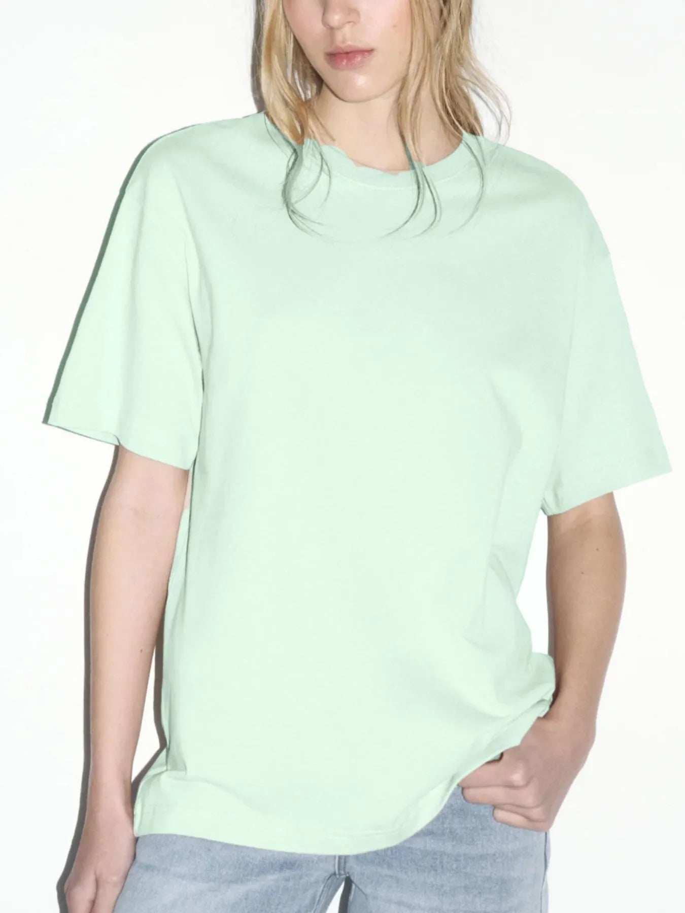 Plus Size Oversized Round Neck Short Sleeve T-Shirt - Trendsi - Flyclothing LLC