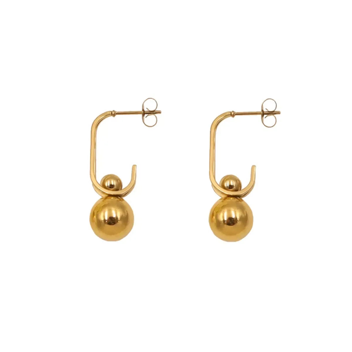 18K Gold-Plated Ball Drop Earrings - Trendsi - Flyclothing LLC