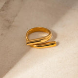 Stainless Steel Bypass Ring - Trendsi - Flyclothing LLC