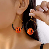 18K Gold-Plated Halloween Bead Earrings - Trendsi - Flyclothing LLC
