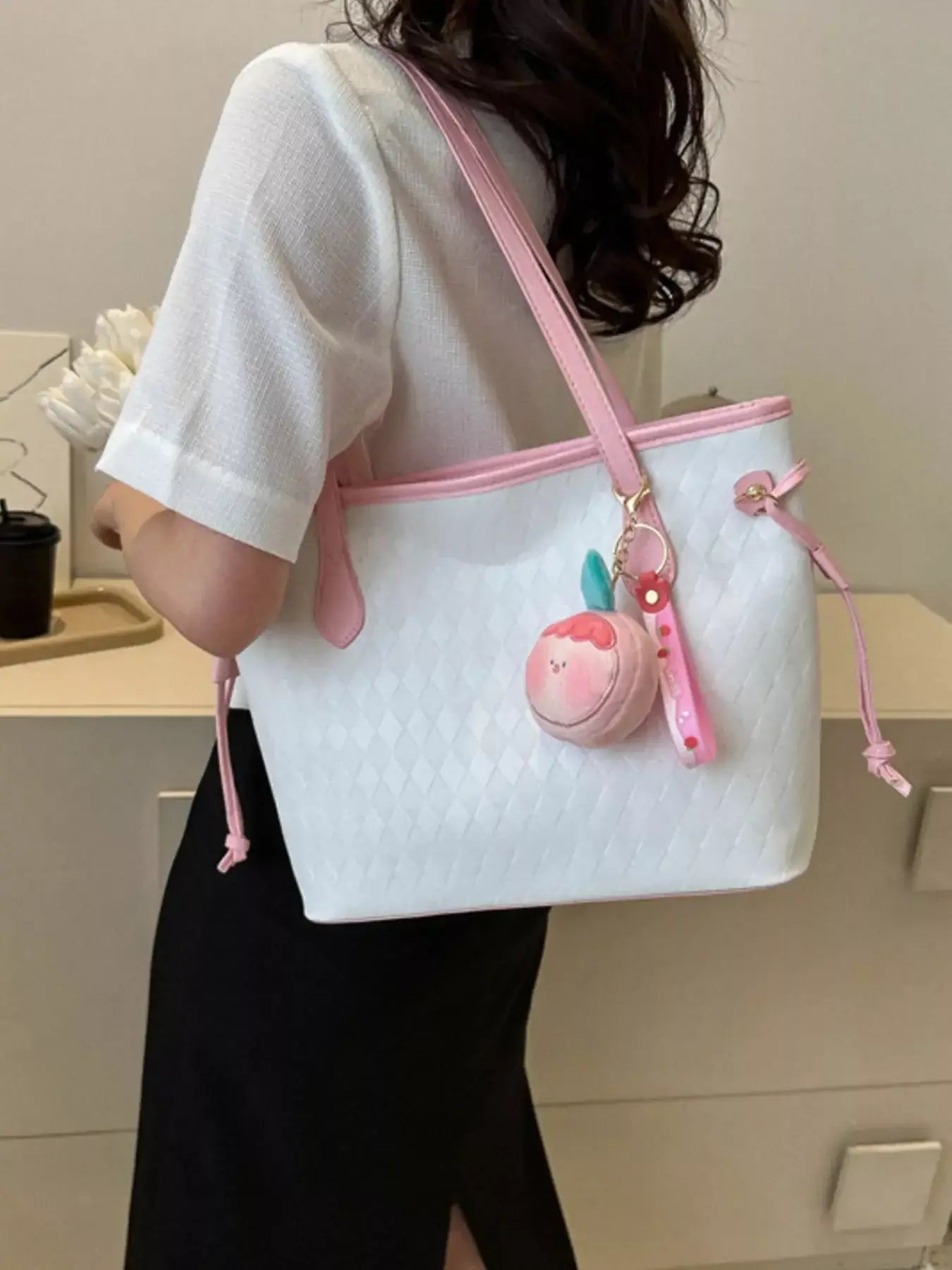 Woven Pattern Tote Bag - Trendsi - Flyclothing LLC