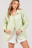 SAGE + FIG Striped Button Up Long Sleeve Shirt - Trendsi