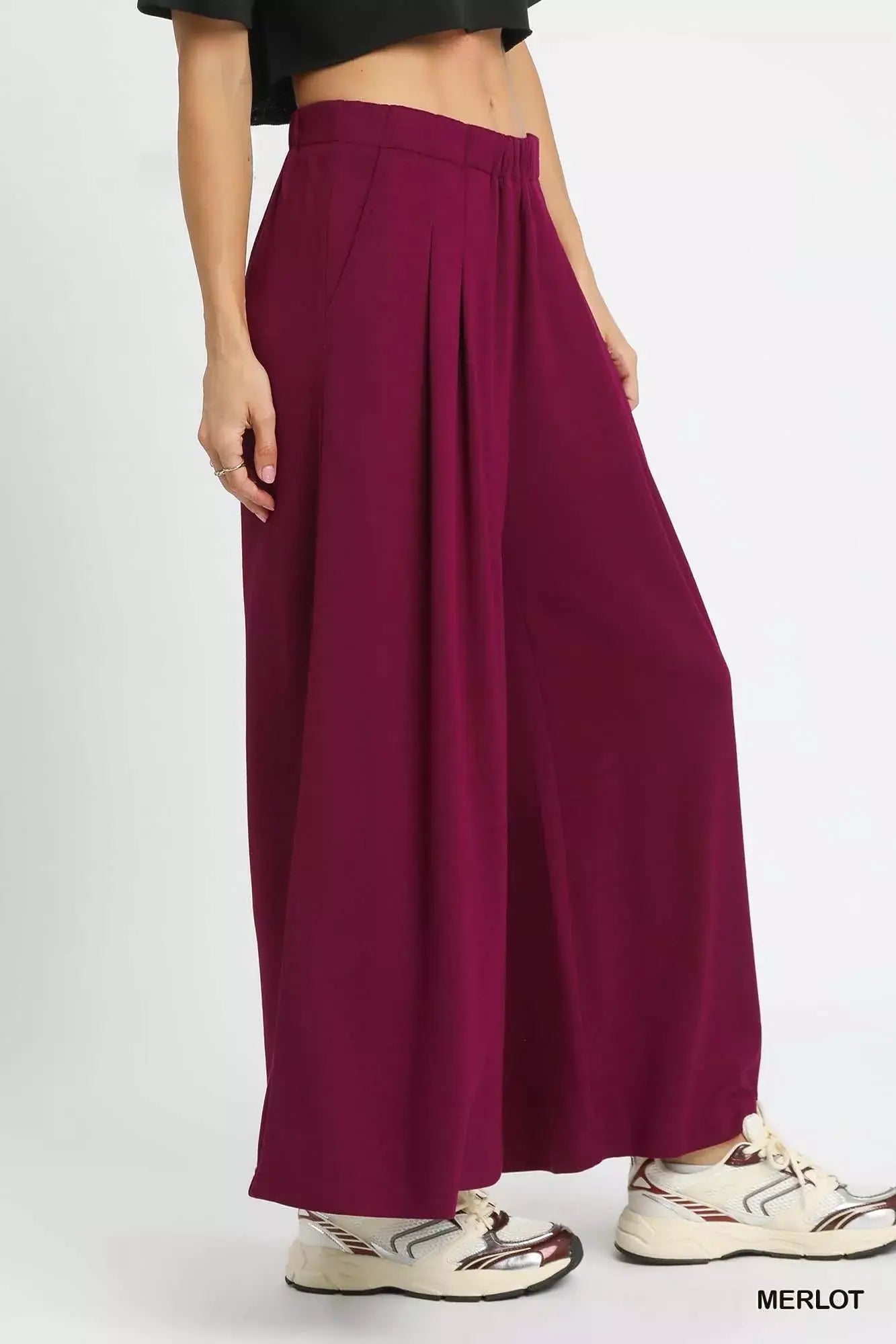 Umgee Wide Leg Pants with Pockets - Trendsi - Flyclothing LLC