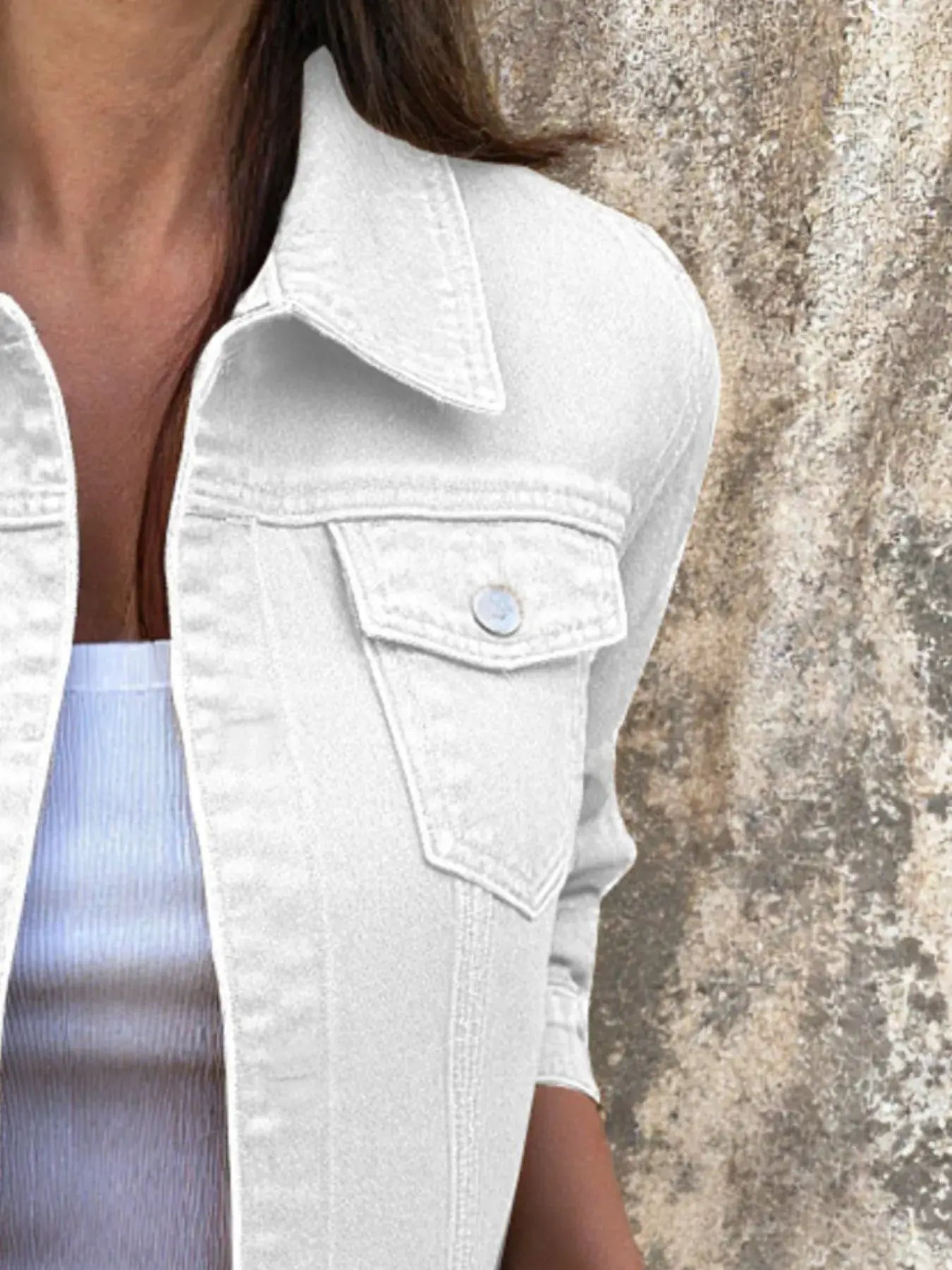 Button Front Closure Denim Jacket - Trendsi - Flyclothing LLC