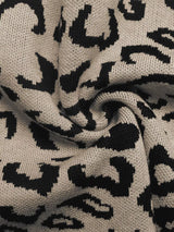 Frill Leopard Long Sleeve Sweater - Trendsi - Flyclothing LLC