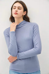 Be Cool Mock Neck Long Sleeve T-Shirt - Trendsi - Flyclothing LLC