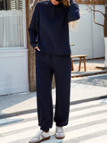 Quarter Button Long Sleeve Top and Pants Set - Trendsi