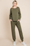 Super Lady Round Neck Raglan Sleeve Top and Pants Lounge Set - Trendsi