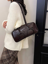PU Leather Bow Trim Shoulder Bag - Trendsi - Flyclothing LLC