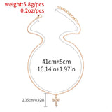18K Gold-Plated Rhinestone Cross Necklace - Trendsi - Flyclothing LLC