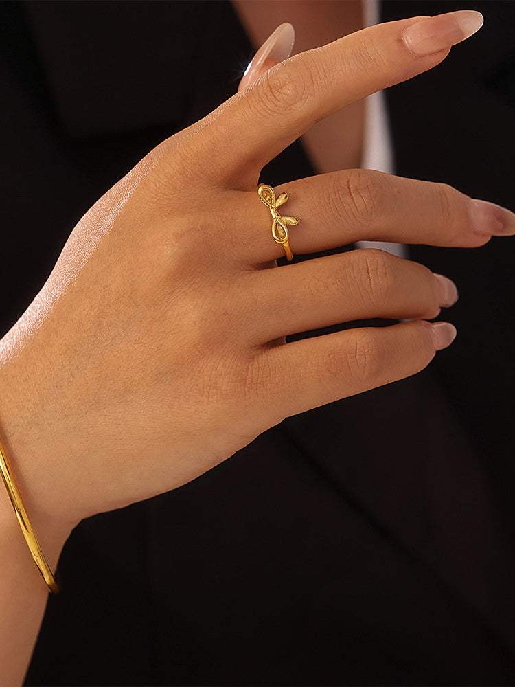 Stainless Steel Bow Ring - Trendsi - Flyclothing LLC