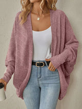 Casual Knit Open Front Cardigan - Trendsi - Flyclothing LLC