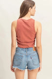 HYFVE Mineral Wash Rib Knit Tank - Trendsi