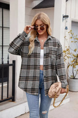 Casual Plaid Long Sleeve Shirt - Trendsi - Flyclothing LLC