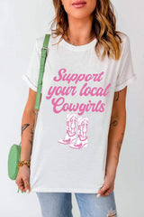 Letter Graphic Round Neck Short Sleeve T-Shirt - Trendsi - Flyclothing LLC