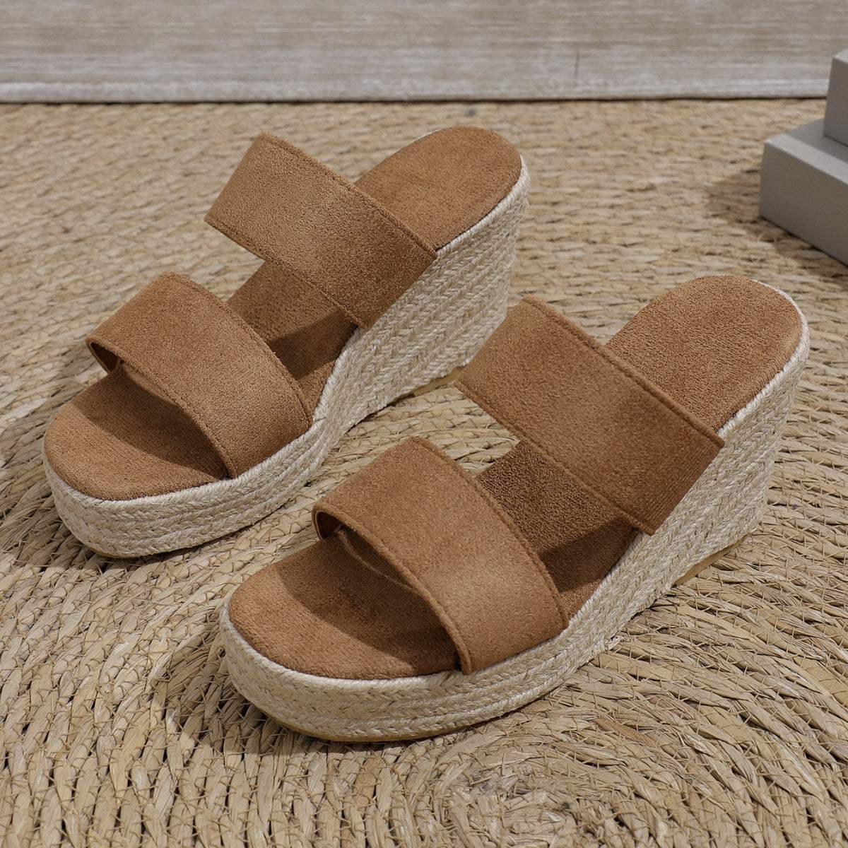 Open Toe Wedge Sandals - Trendsi - Flyclothing LLC