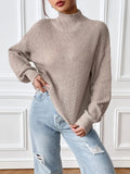 Turtleneck Long Sleeve Sweater - Trendsi