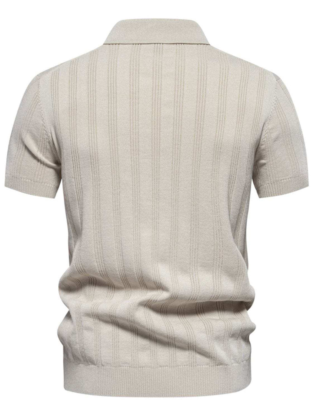 Men's Collared Neck Short Sleeve Knit Polo - Trendsi - Flyclothing LLC