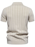 Men's Collared Neck Short Sleeve Knit Polo - Trendsi