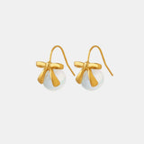 Titanium Steel Bow Drop Earrings - Trendsi - Flyclothing LLC