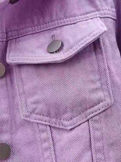 Full Size Cropped Denim Jacket Plus Size - Trendsi - Flyclothing LLC