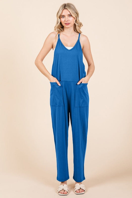 Culture Code Full Size Sleeveless Jumpsuit with Pockets - Trendsi