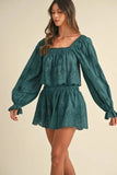 MABLE Embroidered Scalloped Lace Top and Short Set - Trendsi