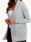Open Front Long Sleeve Sweater Cardigan - Trendsi - Flyclothing LLC