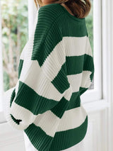 Round Neck Long Sleeve Sweater - Trendsi - Flyclothing LLC