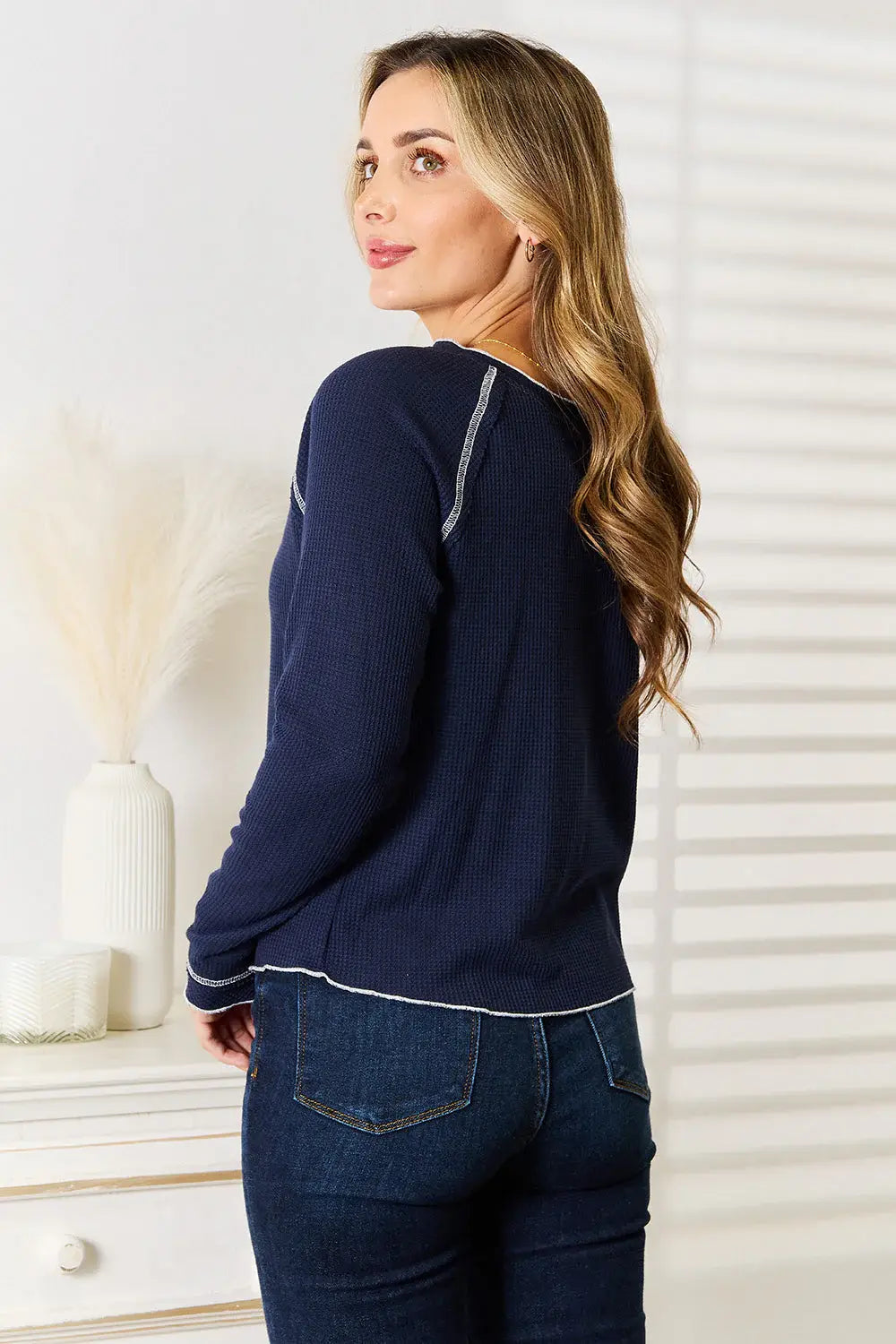 Basic Bae Long Raglan Sleeve Round Neck Top - ShopBasicbae - Flyclothing LLC
