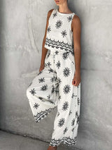 Printed Tank and Pants Set - Trendsi - Flyclothing LLC
