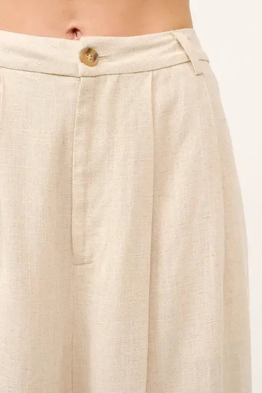 And The Why High-Rise Wide Leg Linen Blended Pants - Trendsi - Flyclothing LLC