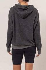 HYFVE Brushed Long Sleeve Hoodie with Kangaroo Pocket - Trendsi - Flyclothing LLC