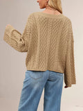 Cable Knit Button-Down Cardigan - Trendsi - Flyclothing LLC