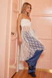 Idem Ditto Smocked Lace Sheer Tube Dress - Trendsi