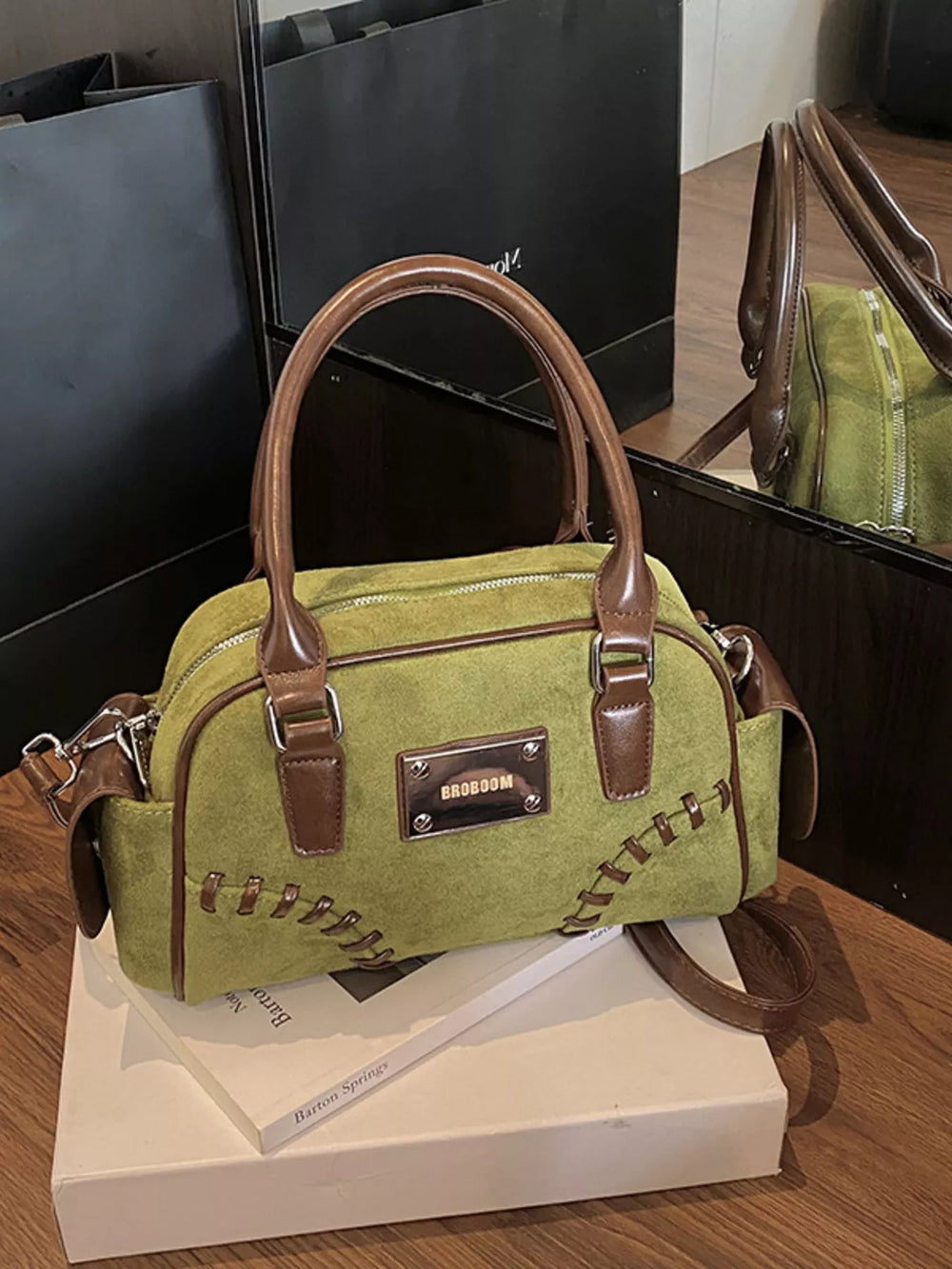 Vintage Top Handle Crossbody Bag - Trendsi - Flyclothing LLC