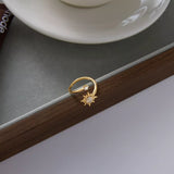 18K Gold-Plated Zircon Sun Bypass Ring - Trendsi - Flyclothing LLC
