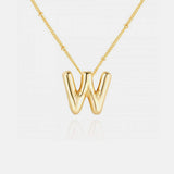 Gold-Plated Letter Pendant Necklace - Trendsi - Flyclothing LLC