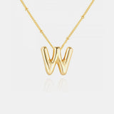 Gold-Plated Letter Pendant Necklace - Trendsi