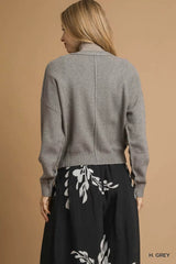Umgee Chunky Cable Knit V-Neck Button-Up Cardigan - Trendsi - Flyclothing LLC