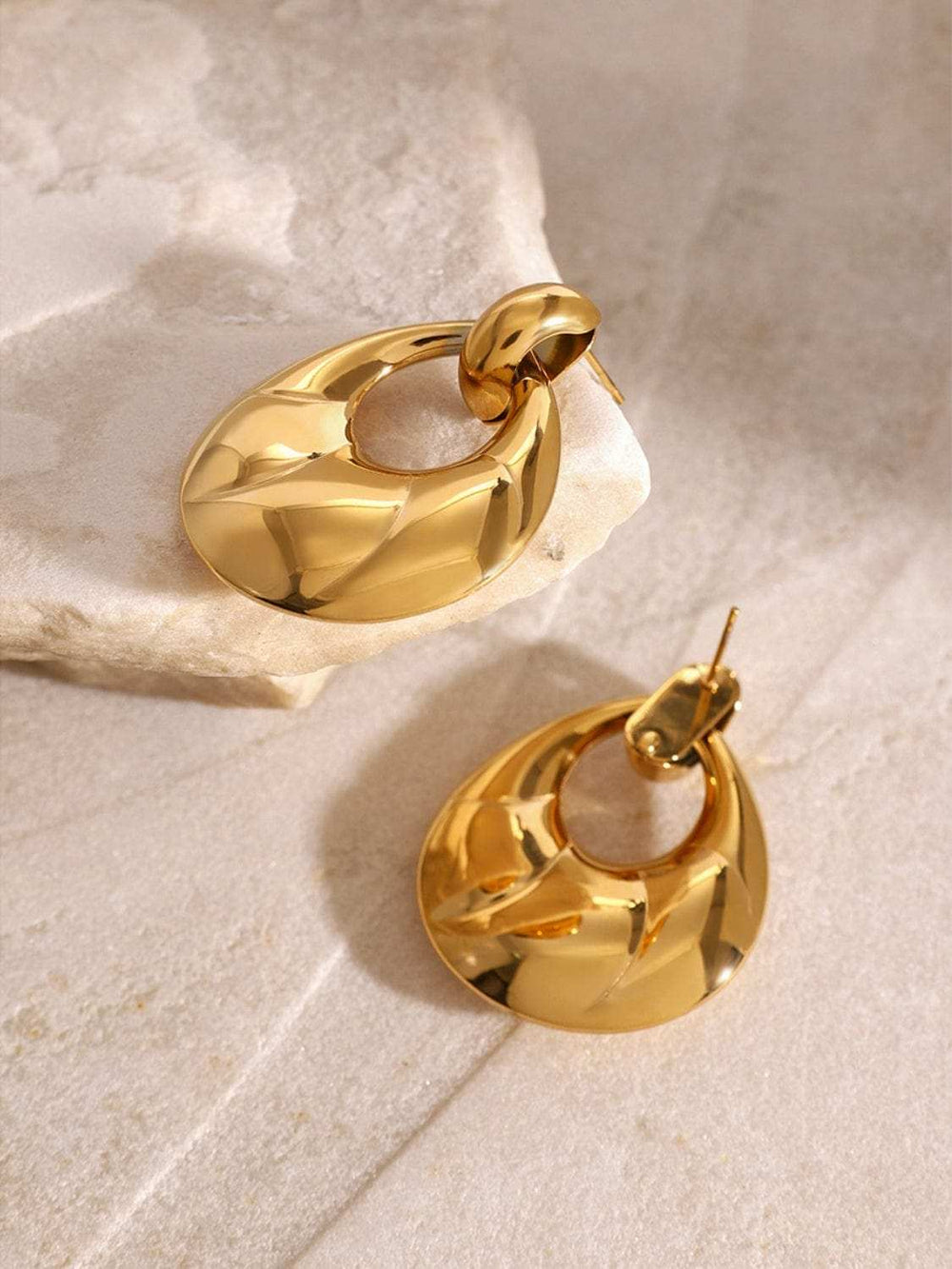 Stainless Steel Teardrop Shape Earrings - Trendsi - Flyclothing LLC