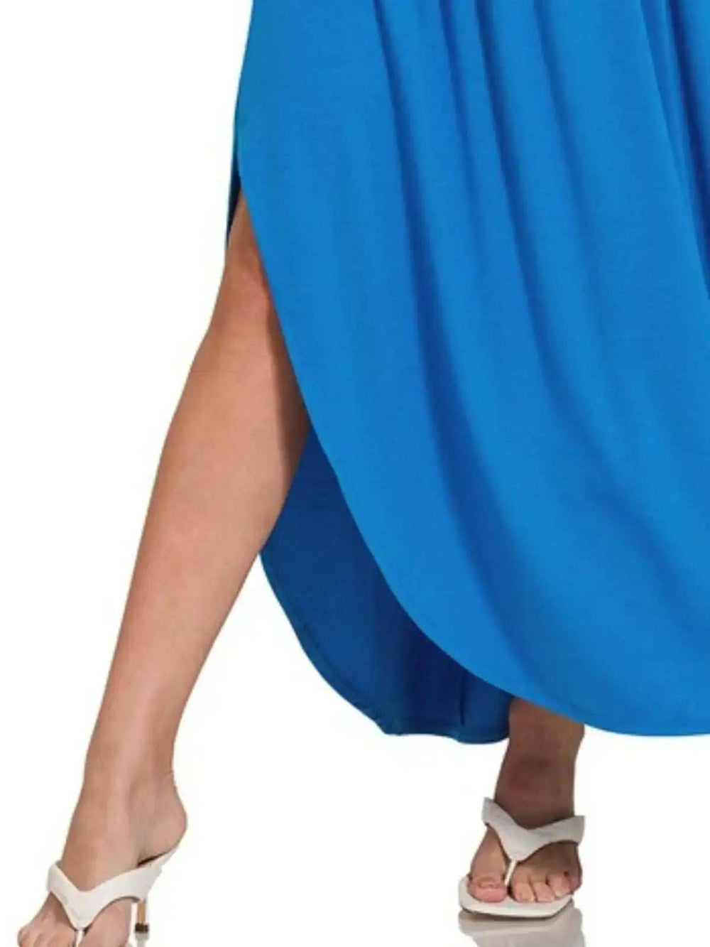 Zenana Smocked Waist Side Slit Maxi Skirt With Pockets - Trendsi - Flyclothing LLC