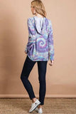 BiBi Brushed Circular Tie Dye Print Terry Hoodie - Trendsi - Flyclothing LLC