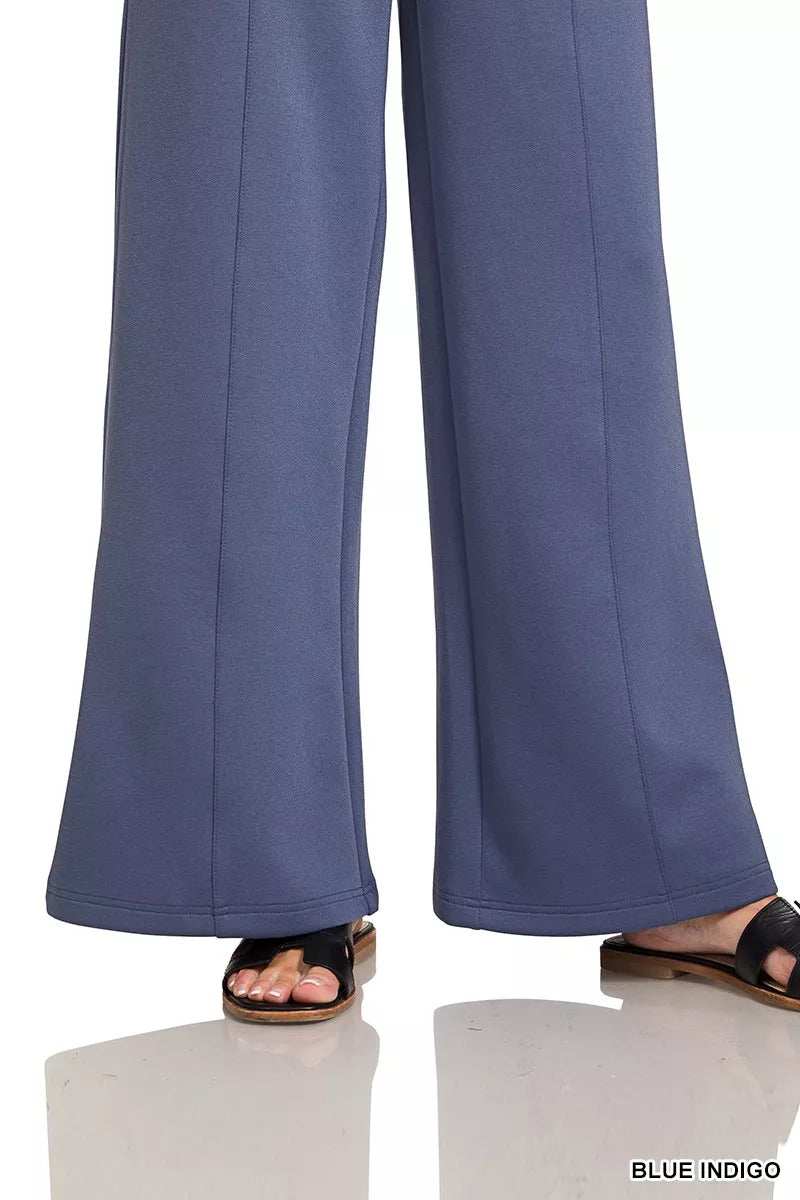 Zenana Scuba Collared Pullover and Pants Set - Trendsi - Flyclothing LLC