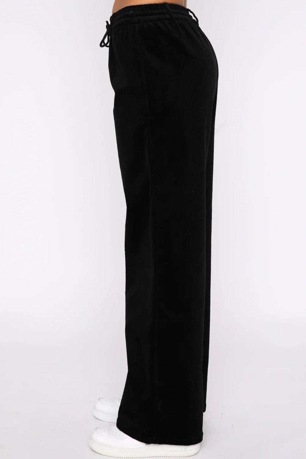 Drawstring Waist Wide Leg Active Pants - Trendsi - Flyclothing LLC