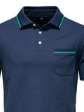 Men's Short Sleeve Collared Neck Striped Polo - Trendsi - Flyclothing LLC