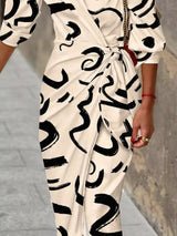 Printed Collared Neck Shirt Dress - Trendsi - Flyclothing LLC