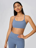 Millennia Crisscross Back Scoop Neck Active Cami with Detachable Chest Pads - Trendsi