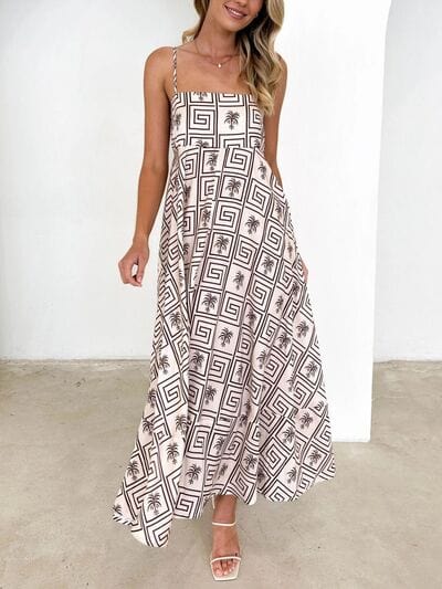 Printed Square Neck Cami Dress - Trendsi