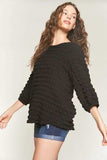 ADORA Bubble Texture Round Neck Blouse - Trendsi - Flyclothing LLC
